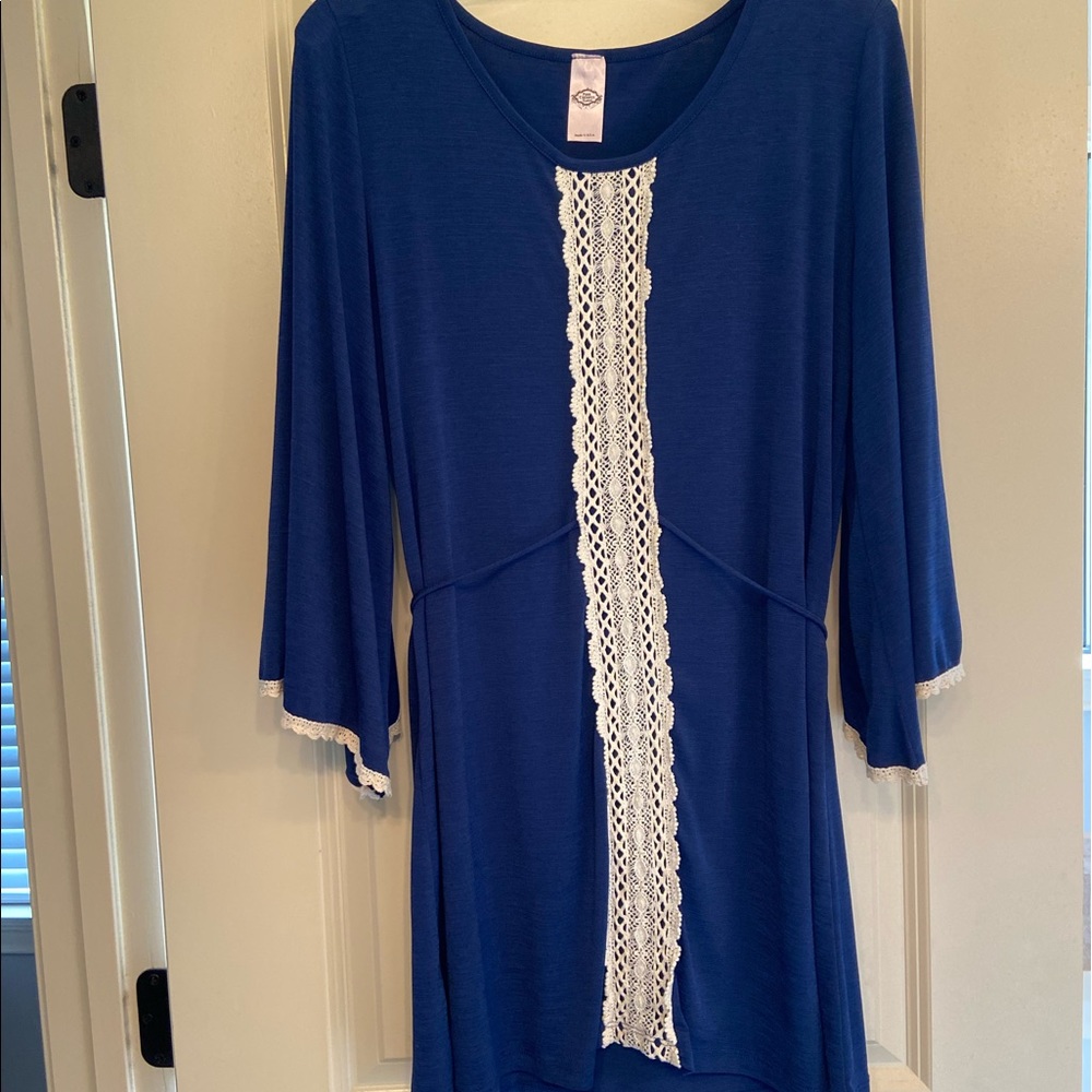 Pink coconut boutique blue dress